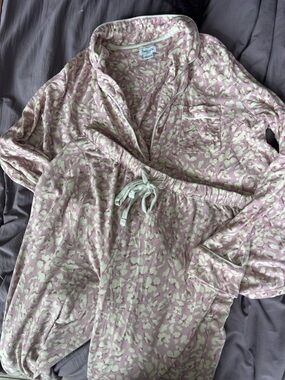 Cheetah Print Pink & Cream Printed Cozy Pajama Set